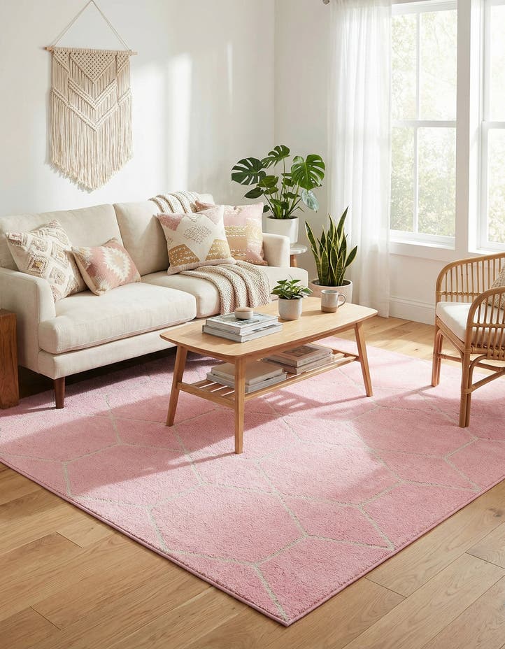 6' x 6' Lattice Frieze Square Rug