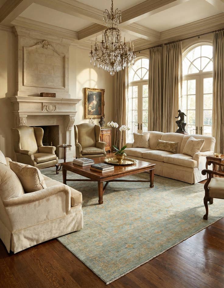 Detail image of 8' 8 x 11' 10  Hand Knotted Ziegler Rug