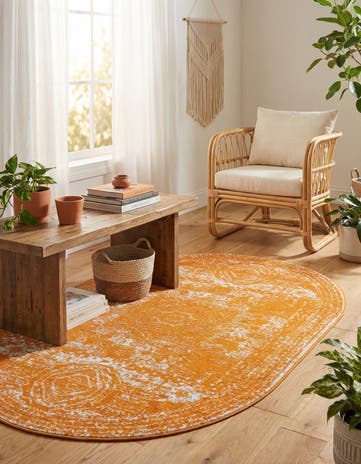Orange Dover Oval Rug