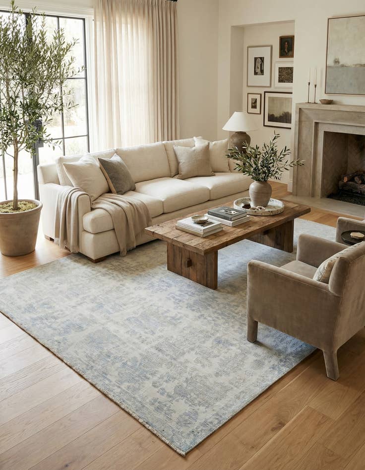 Detail image of 8' 9 x 12' 6  Hand Knotted Oushak Wool Rug