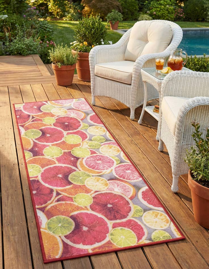 Detail image of 2' x 5' 1 Easy-Clean Jill Zarin Caribbean Indoor / Outdoor Runner Rug