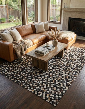 8' x 10' Cowhide Leather Rug