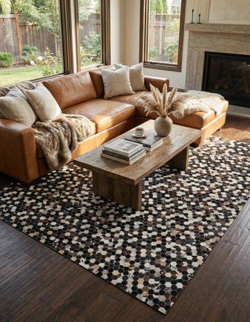 8' x 10' Cowhide Leather Rug