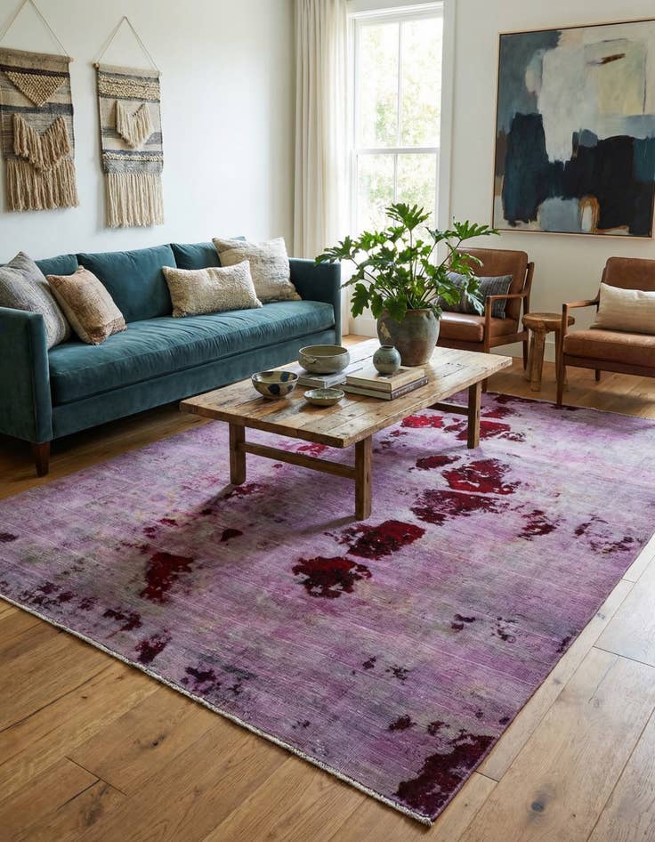 Detail image of  6' 3 x 8' 5  Hand Knotted Ultra Vintage Persian Wool Rug