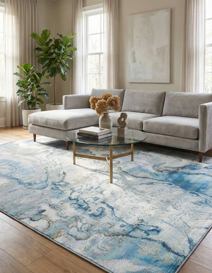 Detail image of  10' x 14'  Washable Modern Indoor / Outdoor Rug