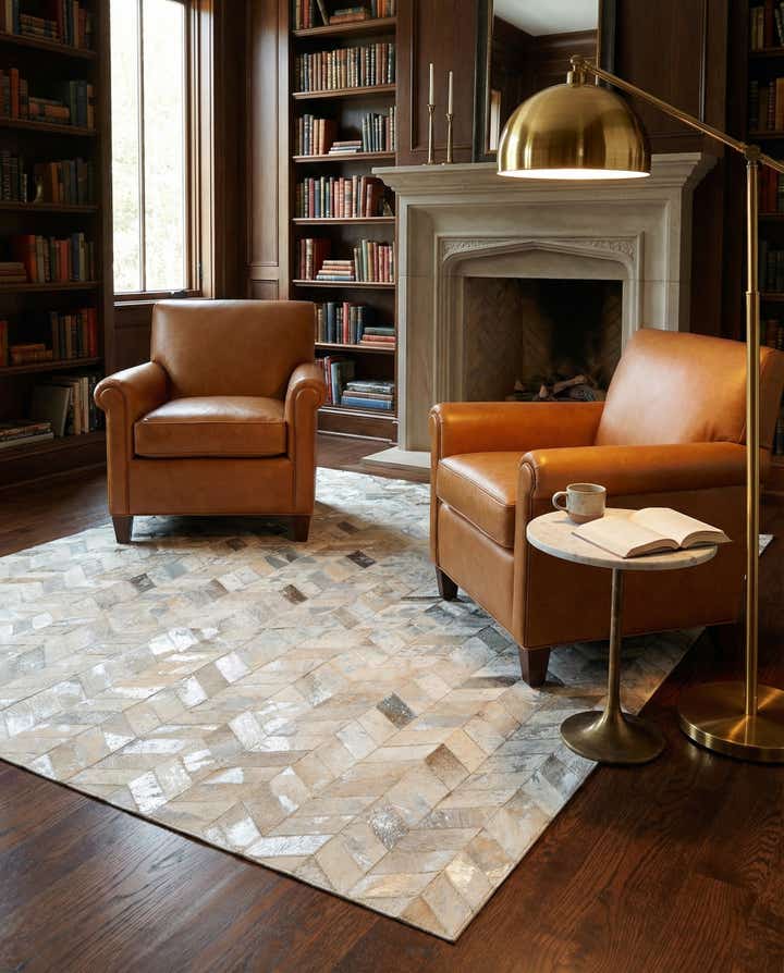 5' x 8' Cowhide Leather Rug