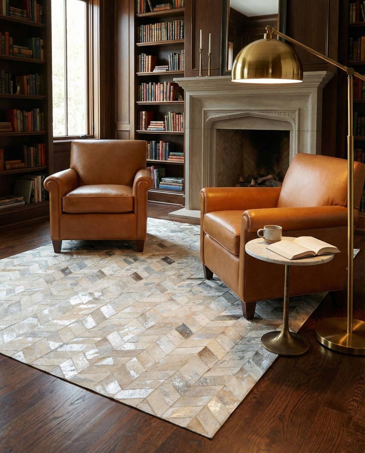 Detail image of 5' x 8' Cowhide Leather Rug