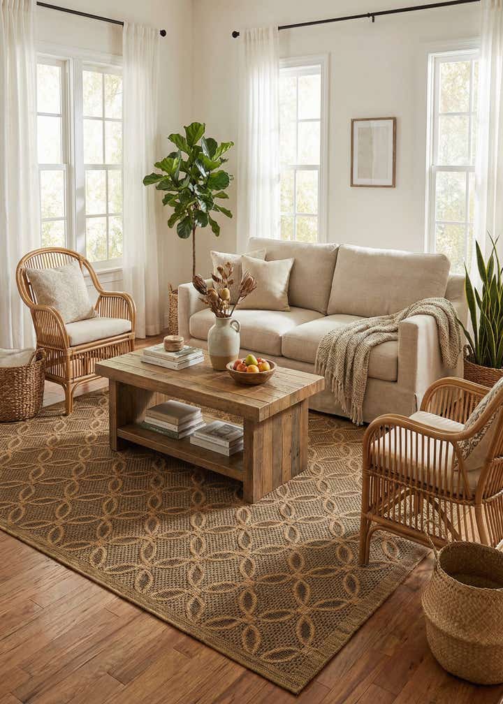 6' x 9' Easy-Clean Trellis Indoor / Outdoor Rug