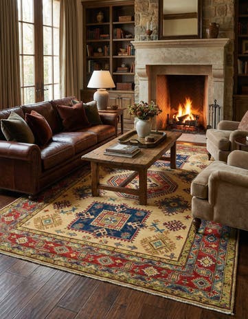 6' 5 x 9' 9 Hand Knotted Kazak Rug