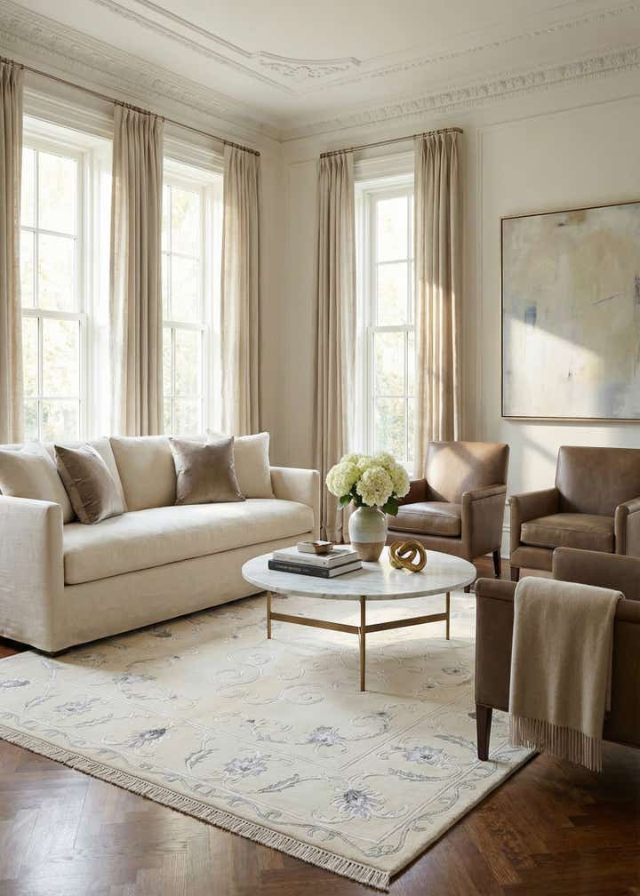 4' 11 x 6' 7 Hand Knotted Darya Wool Rug