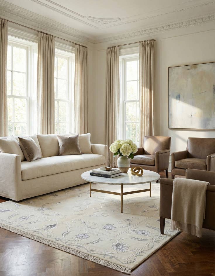 Detail image of 4' 11 x 6' 7 Hand Knotted Darya Wool Rug