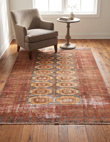 4' 1 x 5' 9 Hand Knotted Ultra Vintage Persian Wool Rug