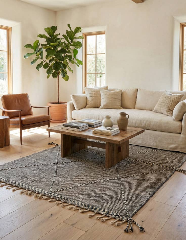 Detail image of 7' 1 x 12' 8  Hand Knotted Moroccan Wool Rug