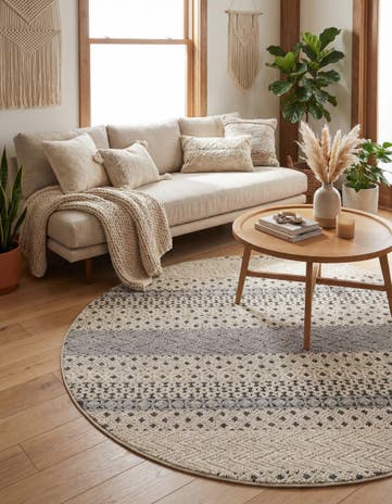Sandy Beige Arlo Round Rug
