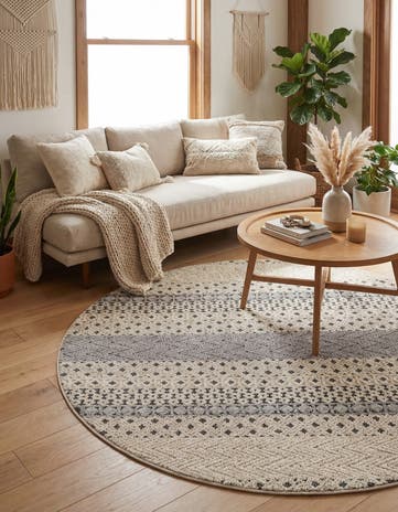 Sandy Beige Arlo Round Rug