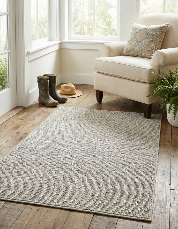 Detail image of 2' x 3' 1  Washable Solid Indoor / Outdoor Rug