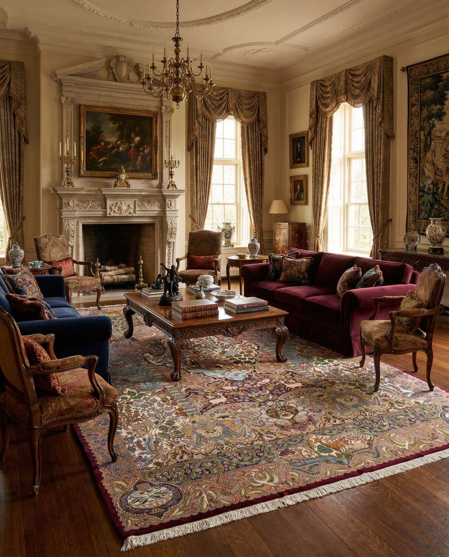 9' 11 x 12' 9 Hand Knotted Kashmar Persian Wool Rug