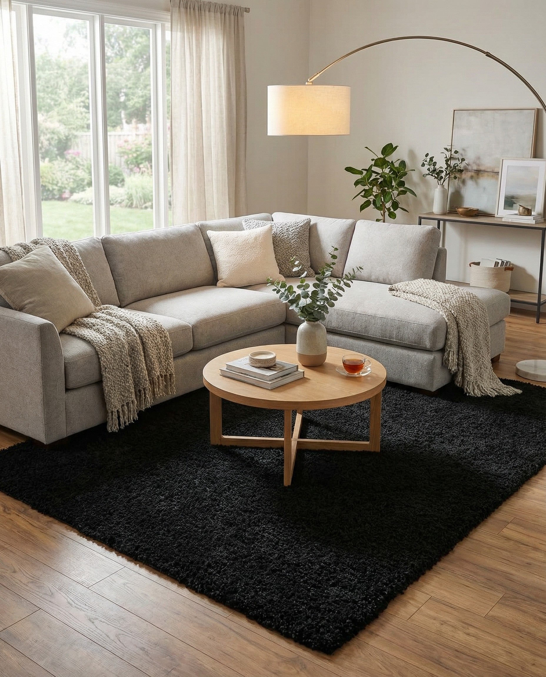  7' 10 x 10' Solid Shag Rug