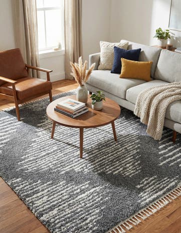 Gray Serenity Shag Square Rug