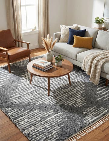 Gray Serenity Shag Square Rug