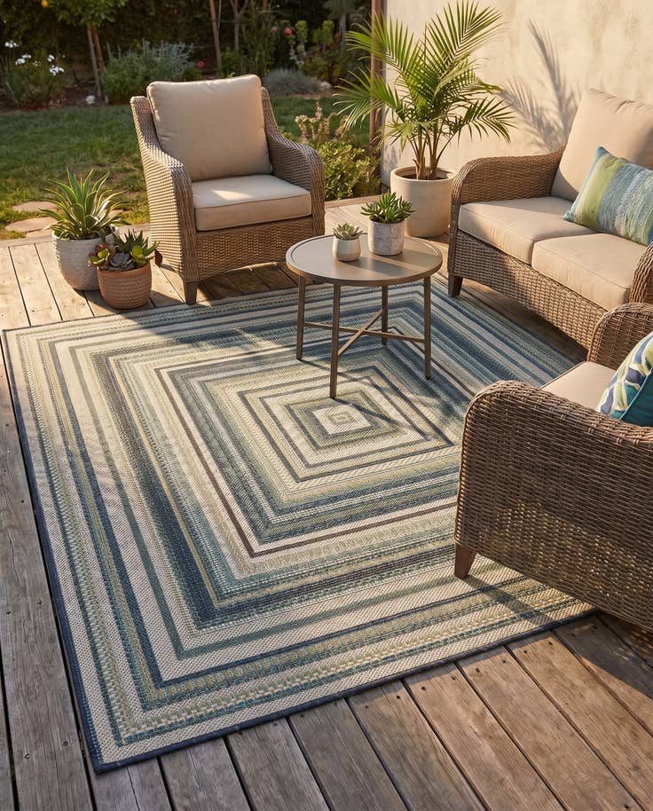 Detail image of 5' 3 x 5' 3 Easy-Clean Baja Indoor / Outdoor Square Rug