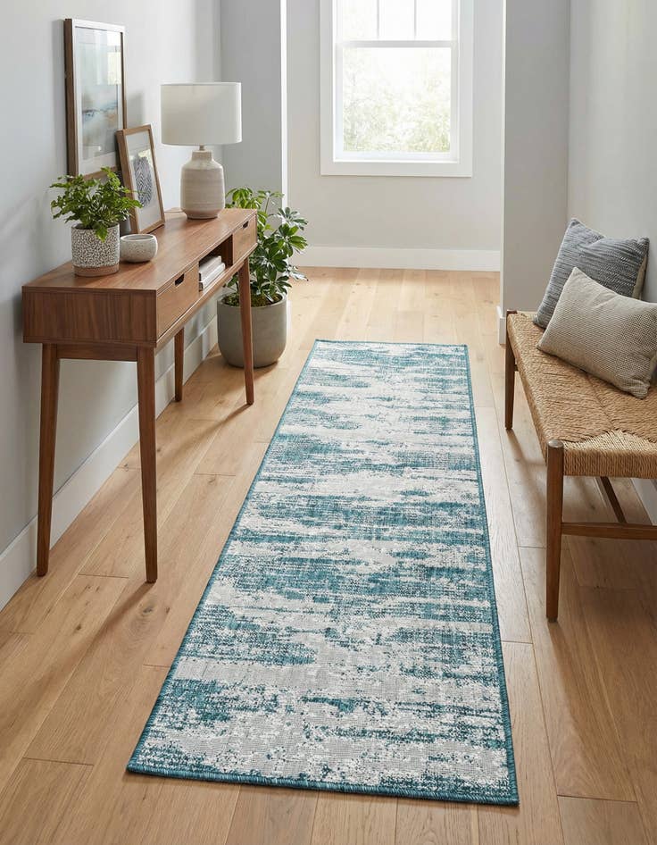 Detail image of 2' x 8'  Washable Modern Indoor / Outdoor Runner Rug