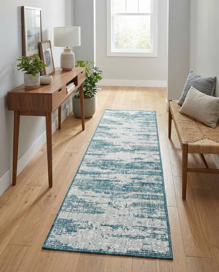 Detail image of 2' x 8' Easy-Clean Modern Indoor / Outdoor Runner Rug