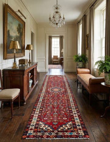 2' 5 x 9' 11 Hamedan Wool Runner Rug
