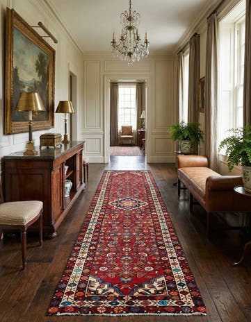 2' 5 x 9' 11 Hamedan Wool Runner Rug