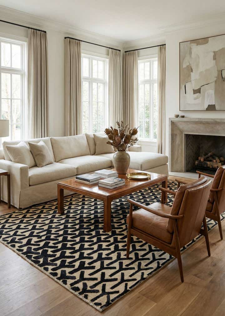 6' 8 x 9' 10 Hand Knotted Darya Wool Rug