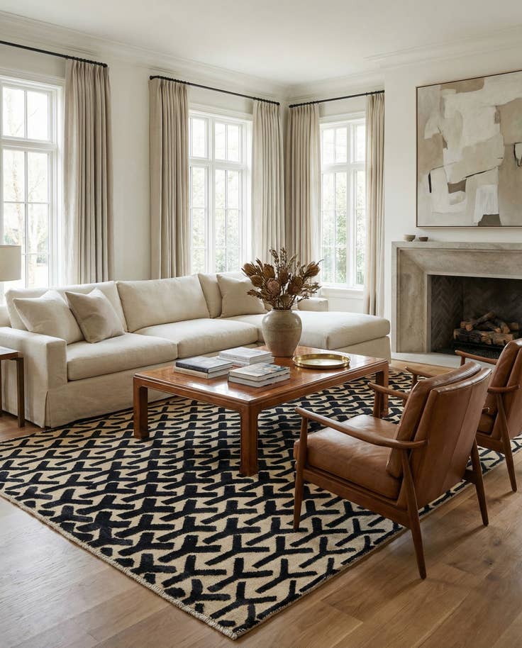 Detail image of 6' 8 x 9' 10 Hand Knotted Darya Wool Rug