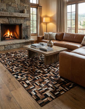 5' x 7' 11 Cowhide - Patchwork Rug