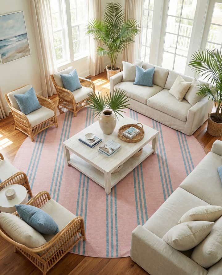 13' x 13' Easy-Clean Jill Zarin Anguilla Indoor / Outdoor Round Rug