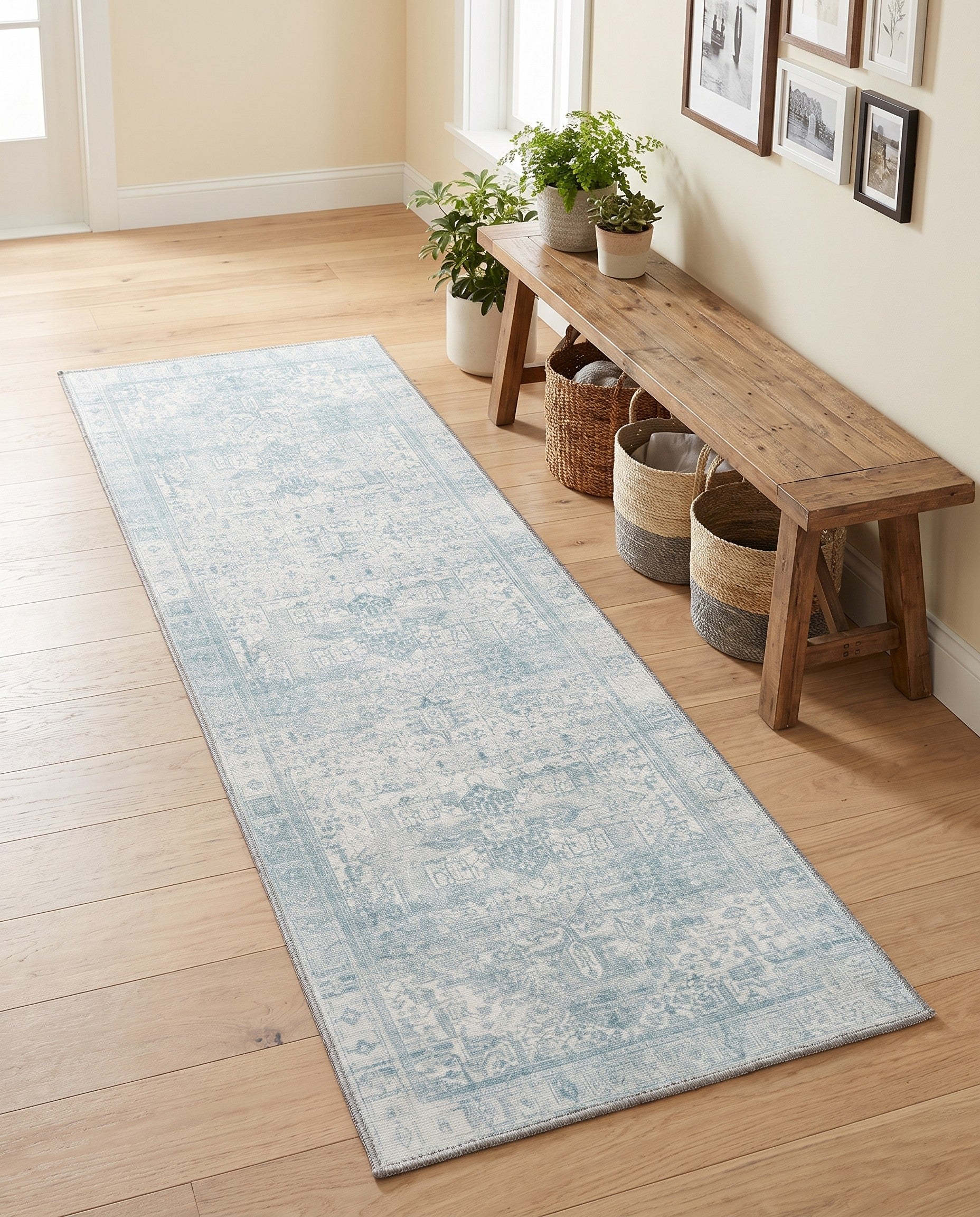 2' x 6' Washable Timeless Runner Rug