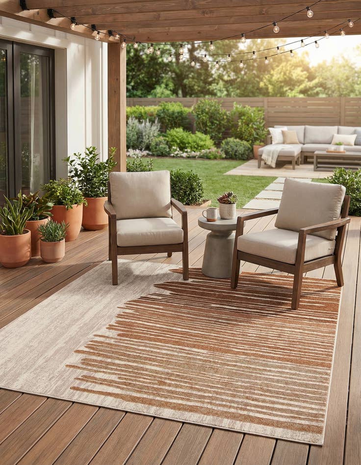 Detail image of 7' 10 x 7' 10  Washable Modern Indoor / Outdoor Square Rug