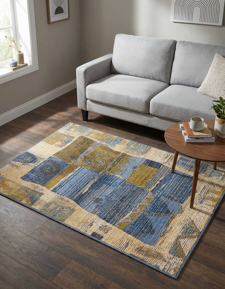 Detail image of 2' 2 x 3'  Washable Modern Indoor / Outdoor Rug