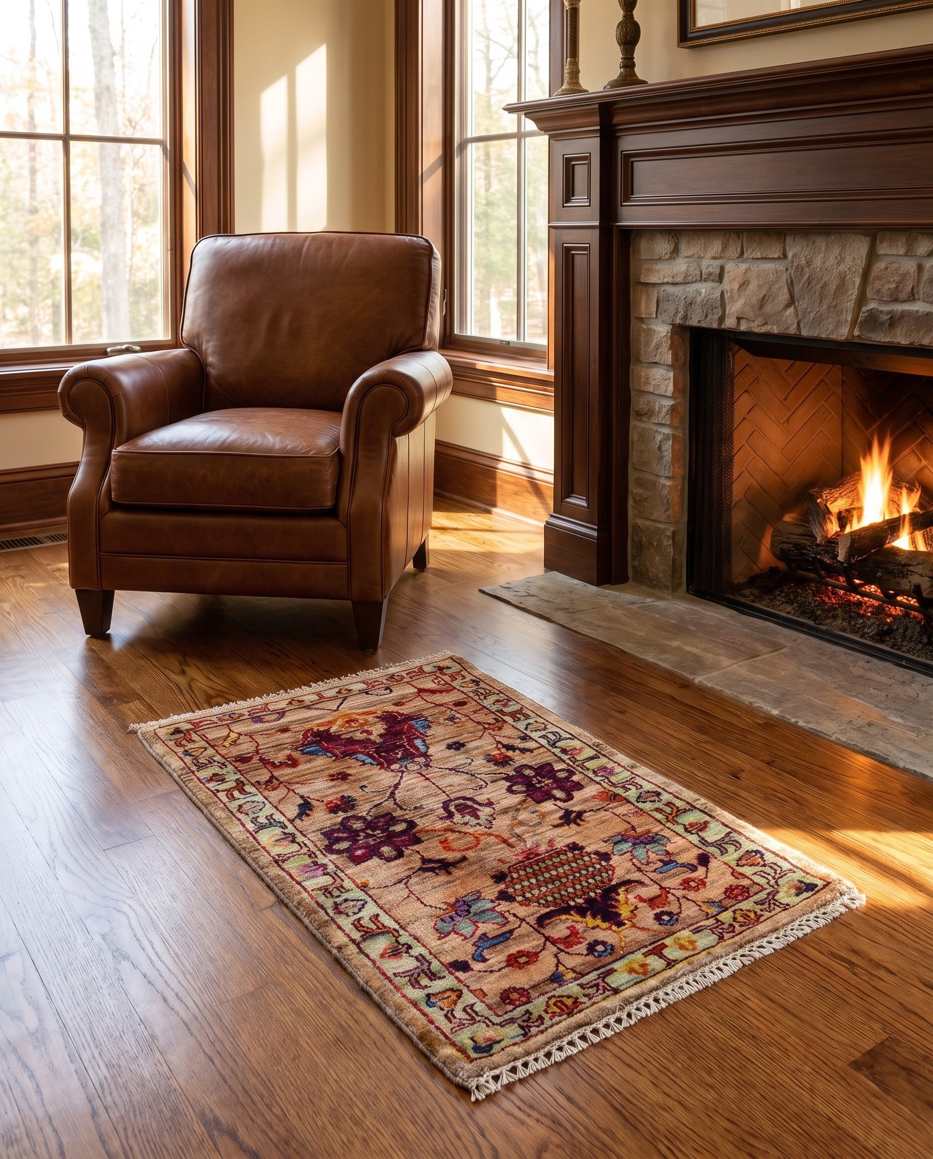 1' 10 x 3' 2 Hand Knotted Ariana Ziegler Rug