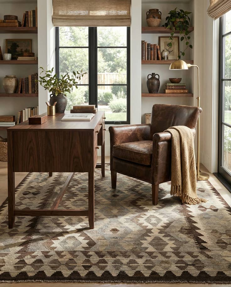 Detail image of 5' 3 x 6' 6 Hand Woven Kilim Maymana Wool Rug