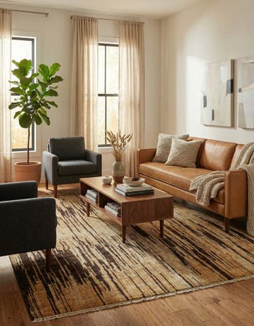 4' 8 x 6' 6 Hand Knotted Modern Ziegler Wool Rug