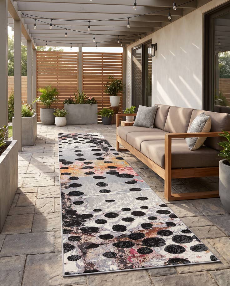 Detailansicht von 80cm x 365cm Leicht zu reinigen Modern Innen- / Aussenbereich Läufer Teppich