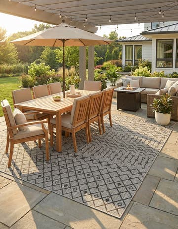 10' x 13' Easy-Clean Lattice Indoor / Outdoor Rug
