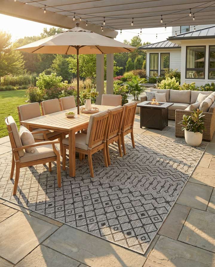 10' x 13' Easy-Clean Lattice Indoor / Outdoor Rug