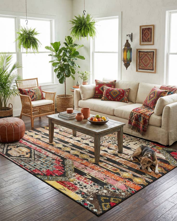 Detail image of 9' x 12' Easy-Clean Casablanca Indoor / Outdoor Rug