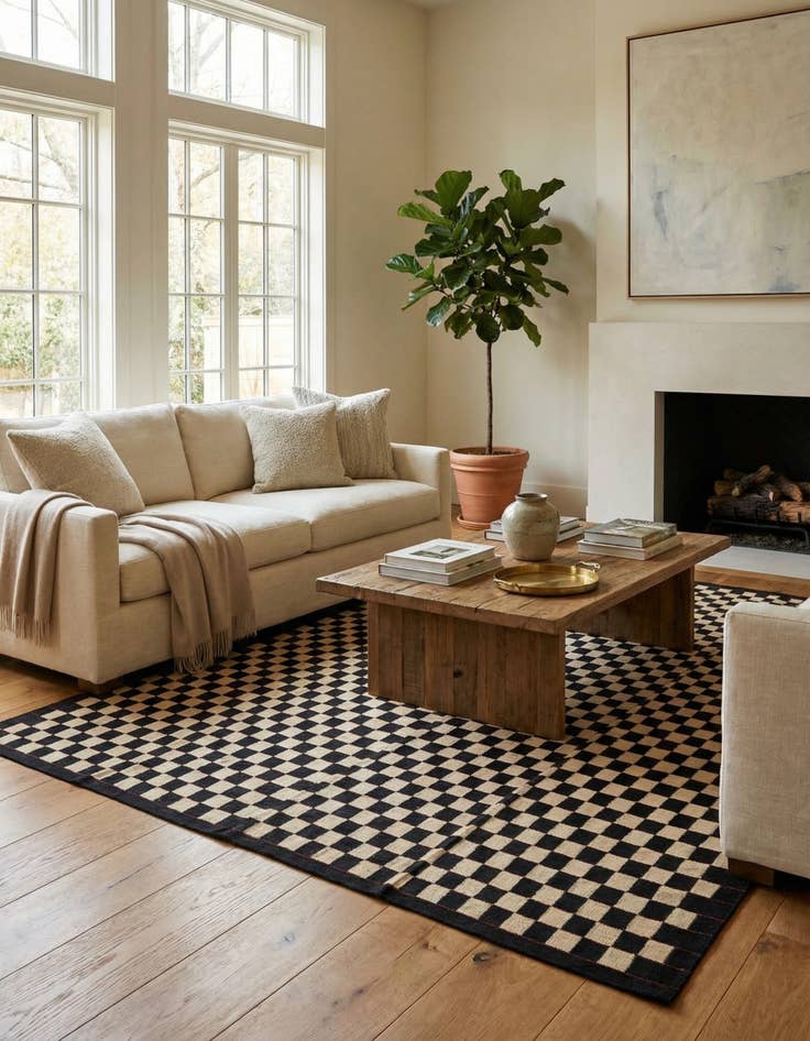 Detail image of 8' 1 x 9' 8  Hand Woven Kilim Modern Wool Rug