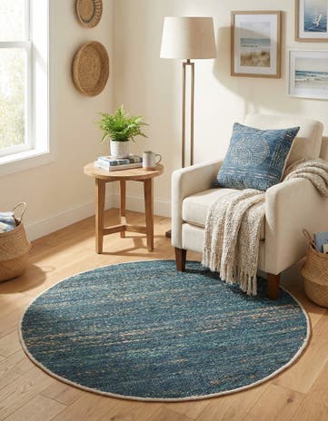 3' 1 x 3' 1 Hand Woven Palm Beach Jute Round Rug