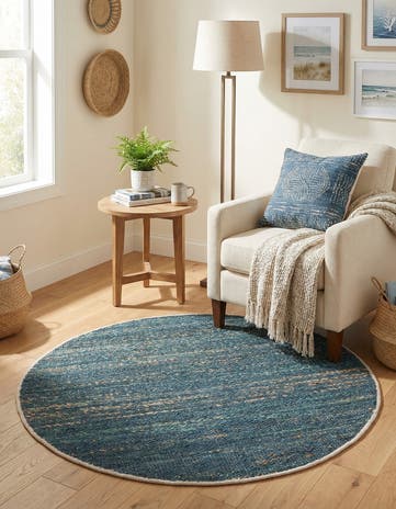 3' 1 x 3' 1 Hand Woven Palm Beach Jute Round Rug
