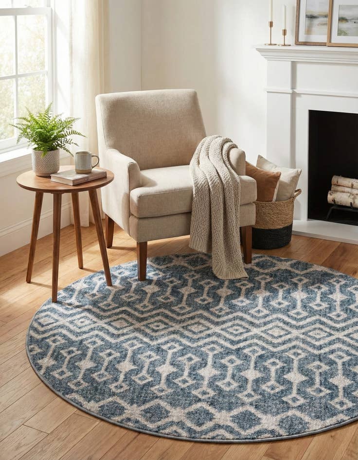 Detail image of 3' 3 x 3' 3 Eco Trellis Round Rug