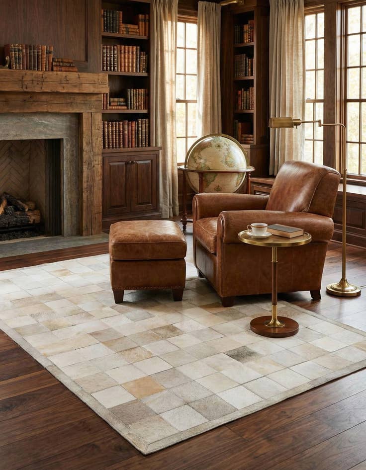 Detail image of 5' 2 x 7' 11 Cowhide - Patchwork Rug