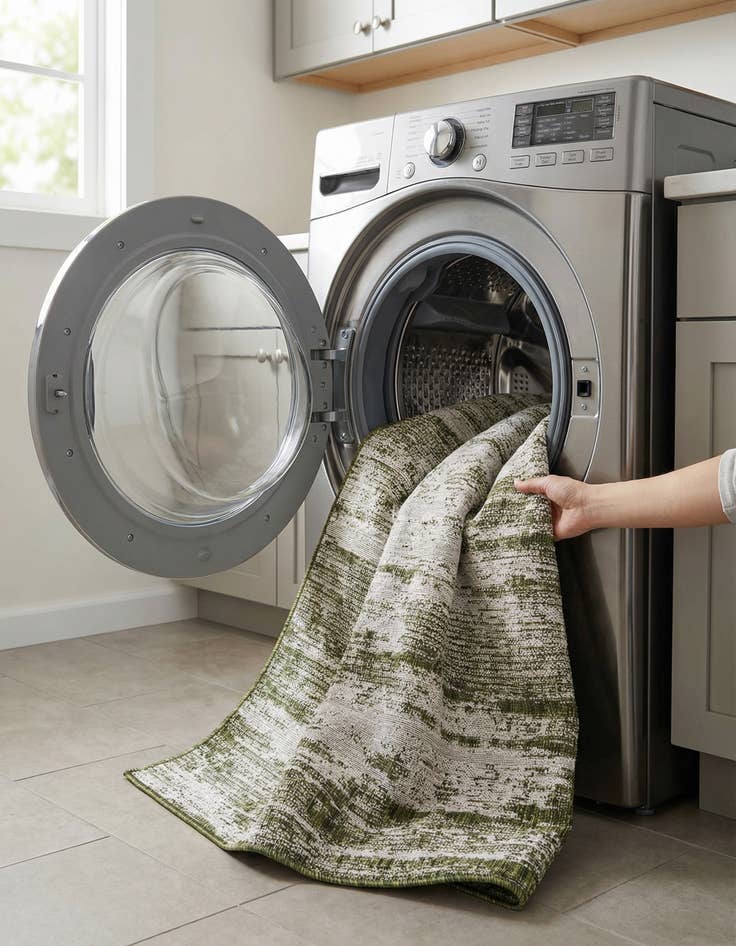 Detail image of 4' x 6'  Washable Modern Indoor / Outdoor Rug