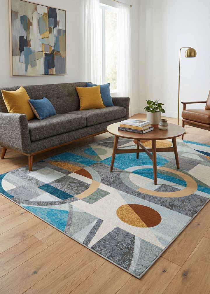 5' 3 x 8' Easy-Clean Modern Indoor / Outdoor Rug